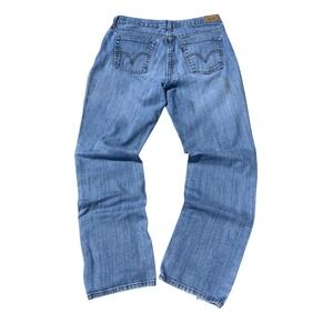 Levi's 505 Jeans Womens 8M Blue Good Straight Leg Medium Wash Stretch Denim
